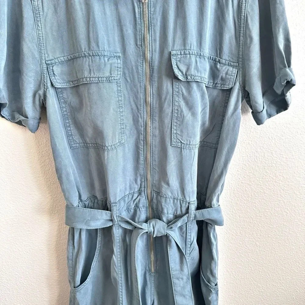 BDG x URBAN OUTFITTERS | Tori Blue Zipper Lyocell Utility Jumpsuit Belted | XXL - Picture 5 of 11